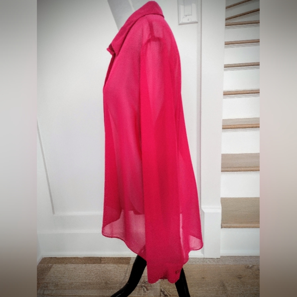 Nwot Bcbgeneration W's Large Sheer Collared Butto… - image 6